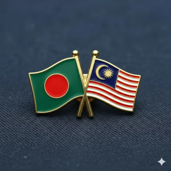 Premium Metal Diplomatic Crossed Flag Lapel Pin